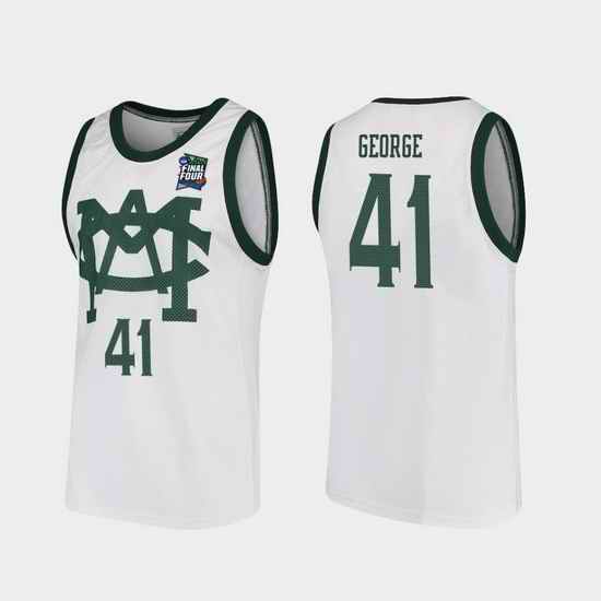 Men Michigan State Spartans Conner George White 2019 Final Four Vault Mac Replica Jersey